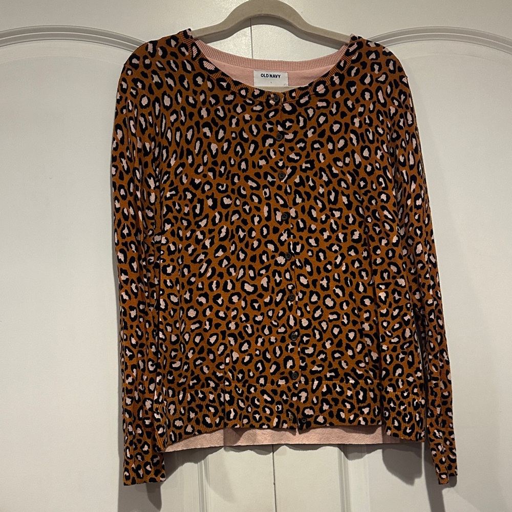 Old Navy Animal Print Long Sleeve Cardigam